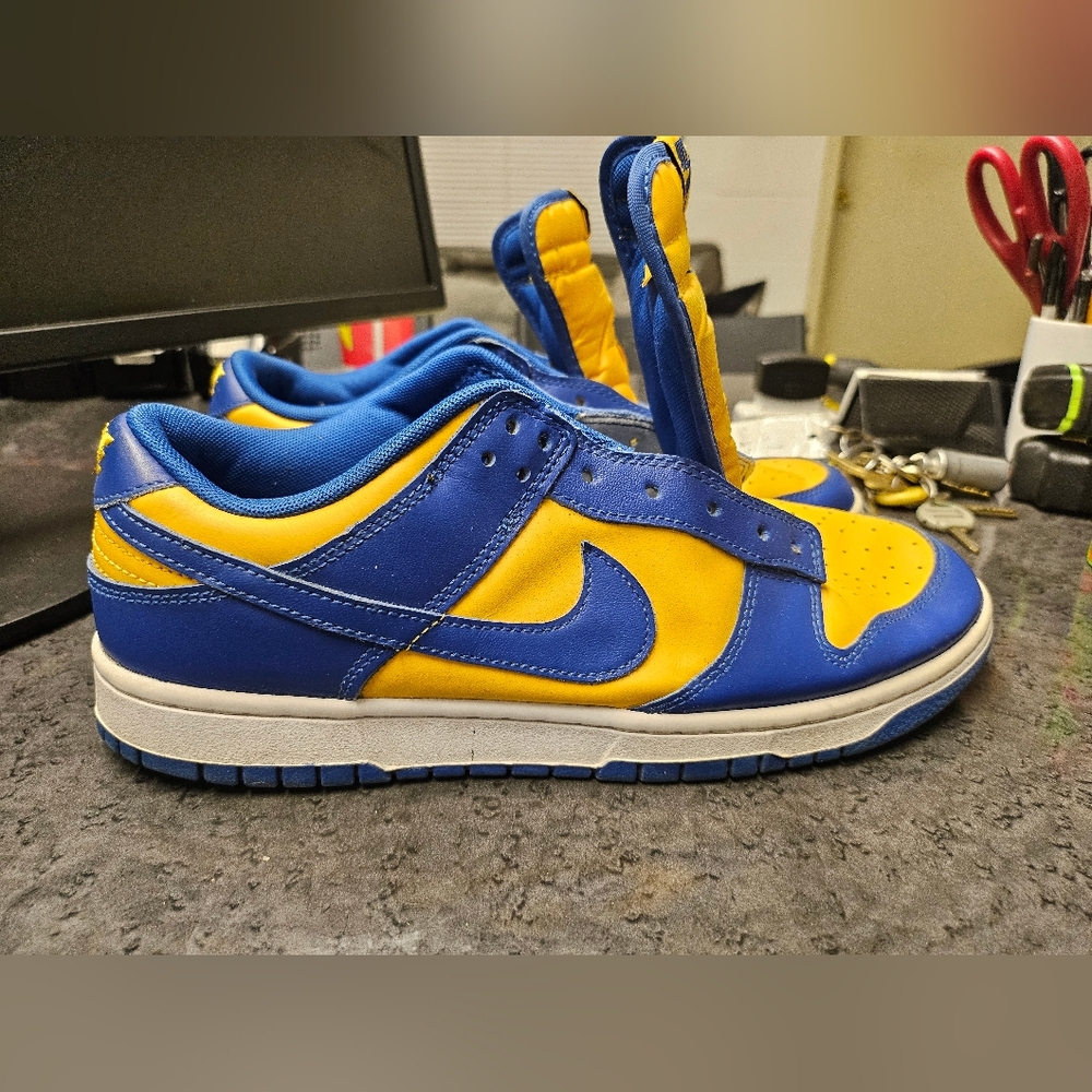 Nike Blue and Yellow Dunks